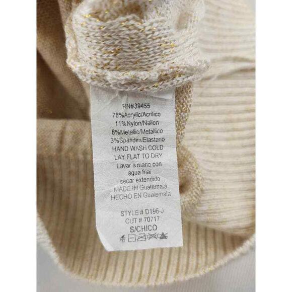 Dolce Vita Gold and cream y2k 2000's sweater small. Scoopneck Short Sleeve - Picture 6 of 6